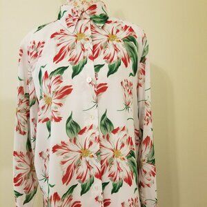 Women's "Linea by Louis Dell'Ollio" Flowered Lined Blouse size L